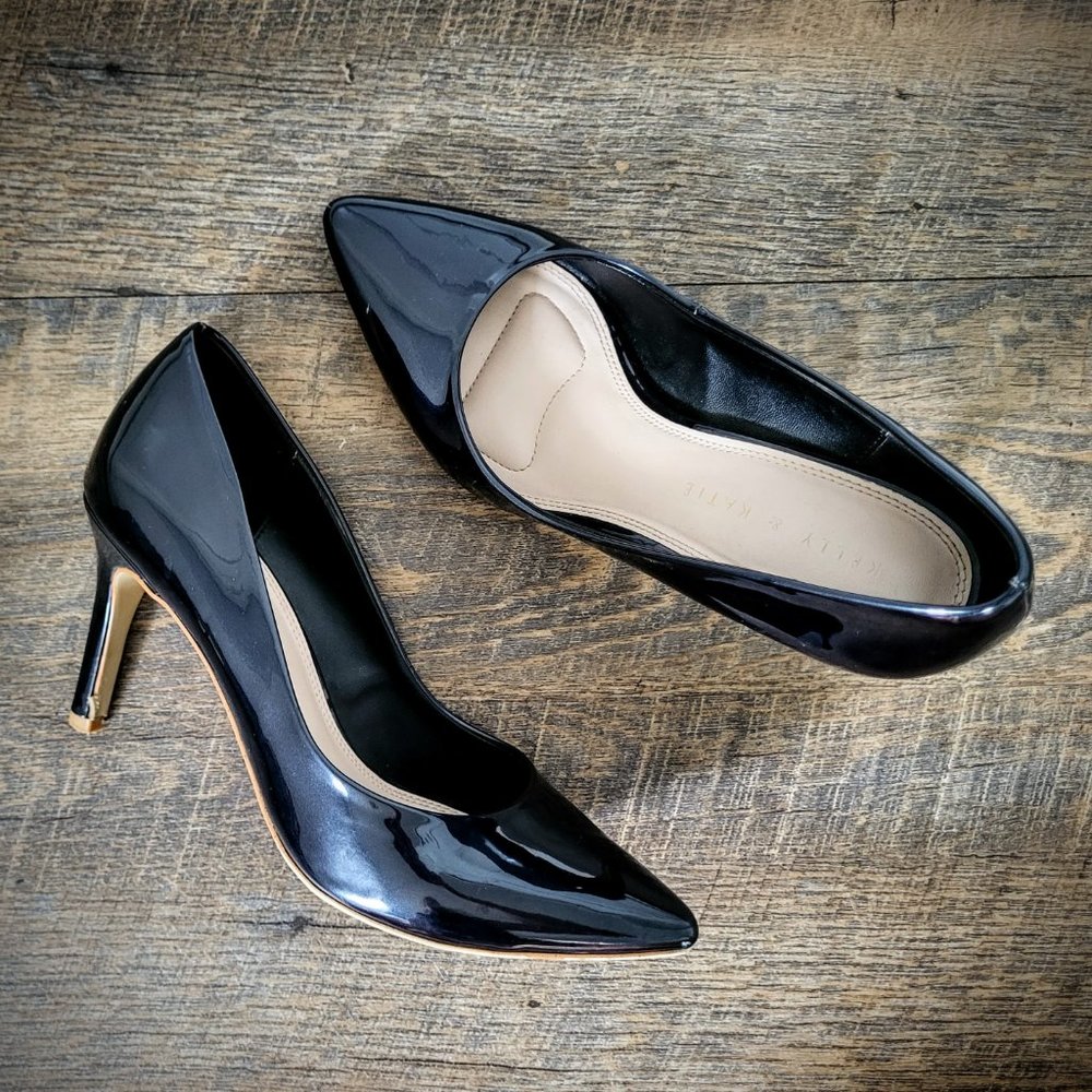 Kelly & Katie Navy Blue Patent Pumps